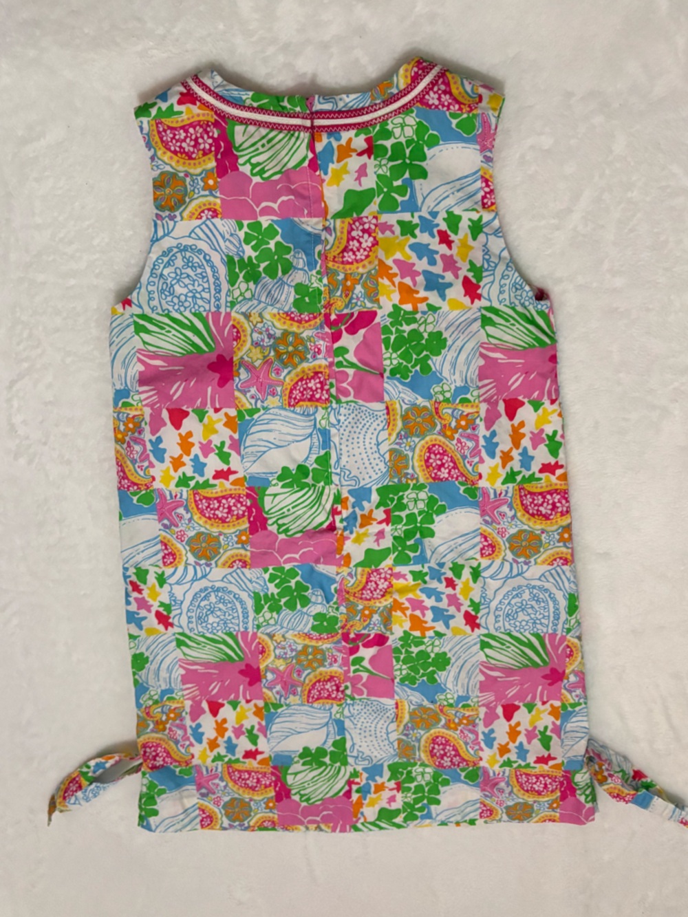 LILLY PULITZER Girls Colorful Patchwork Floral Tank Dress - Picture 6 of 12